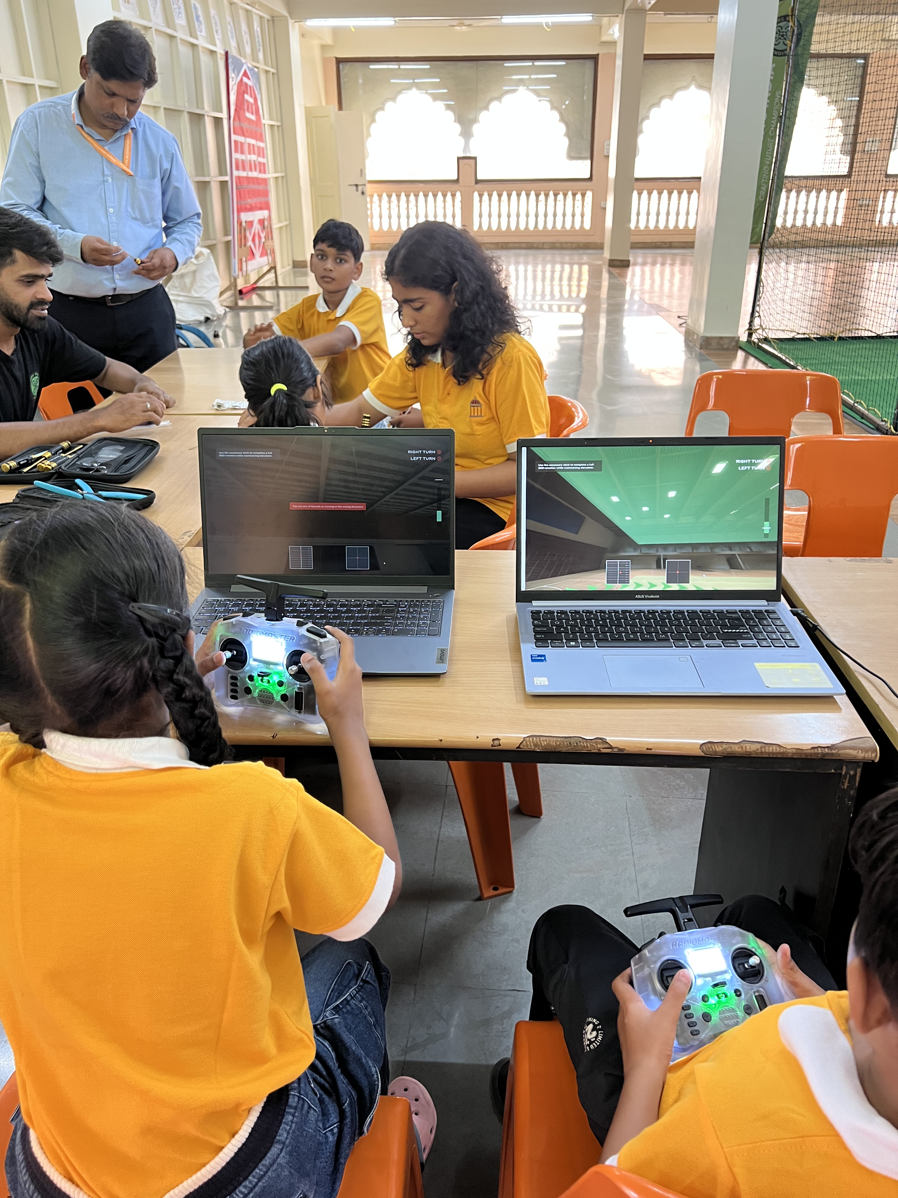 Students working with computers