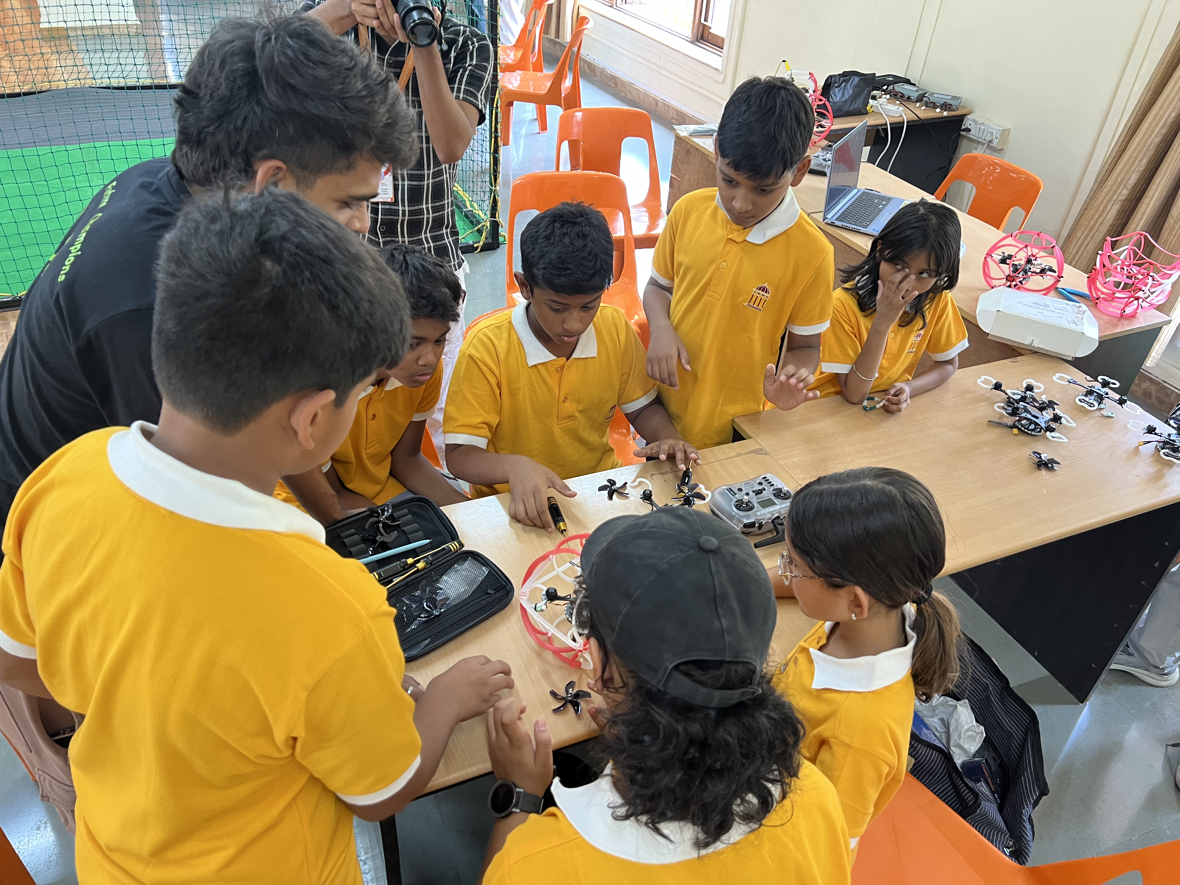 Students collaborating on a project