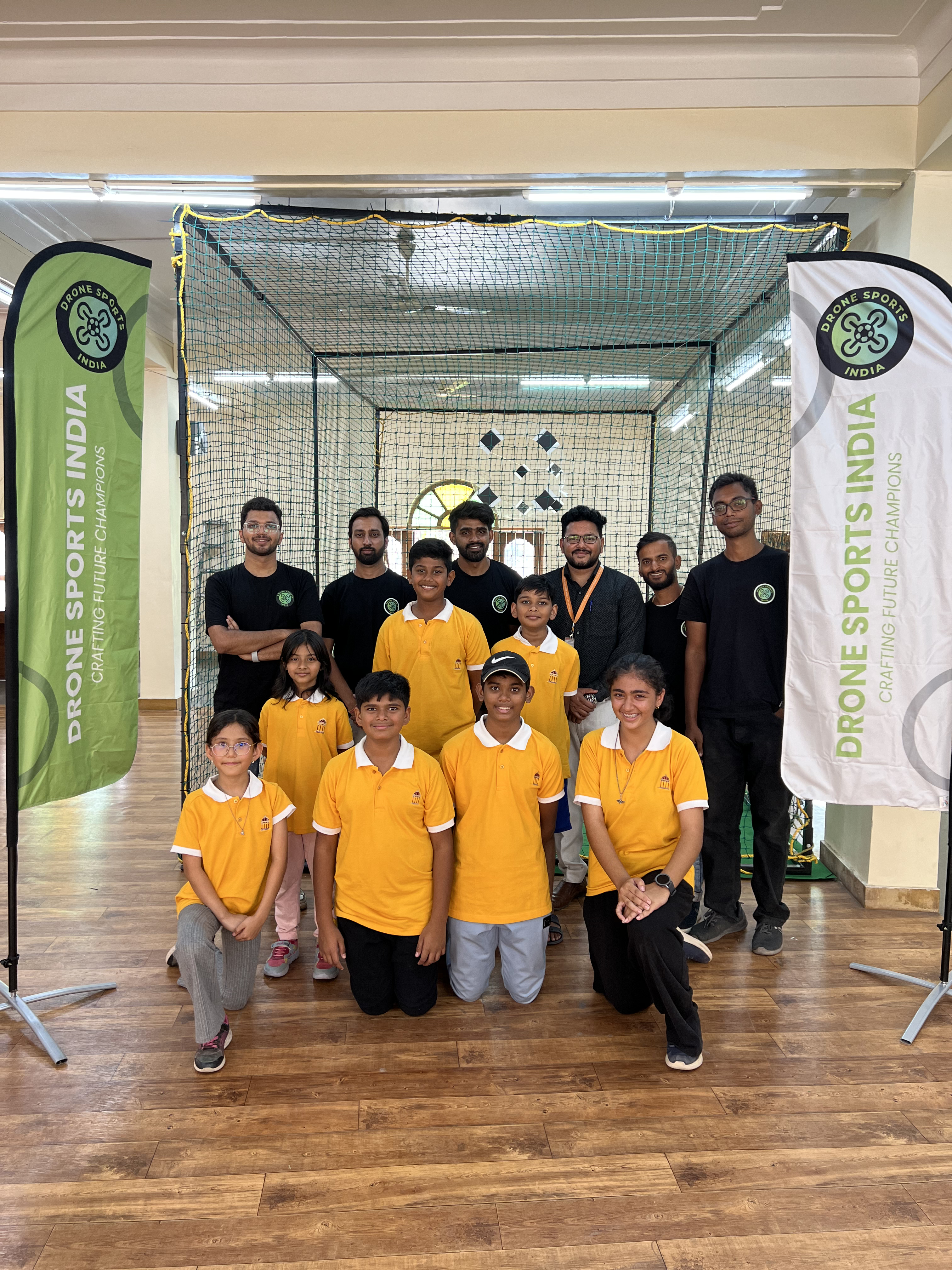 Team photo in the arena